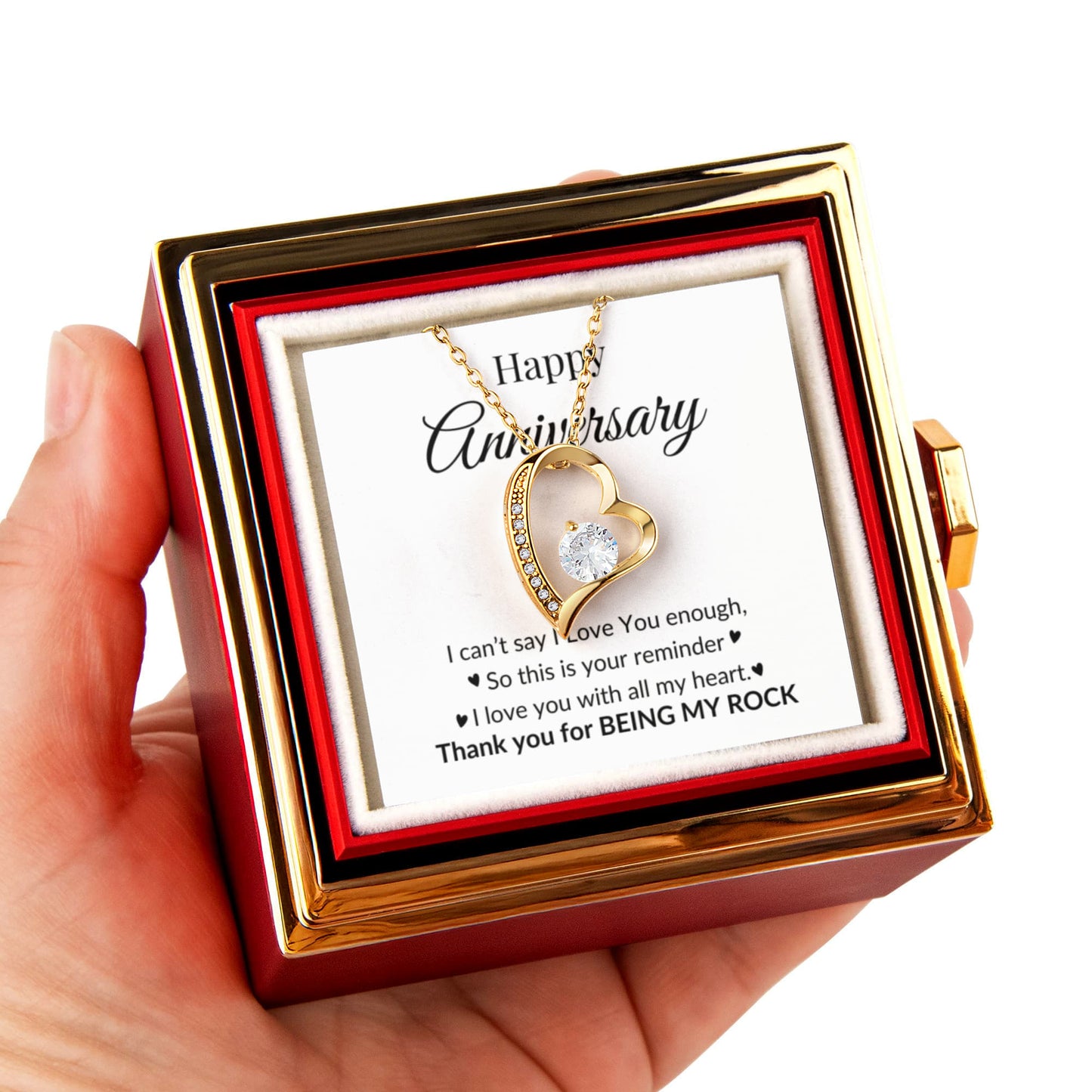 Happy Anniversary — Eternal Rose & Forever Love Necklace Gift Box