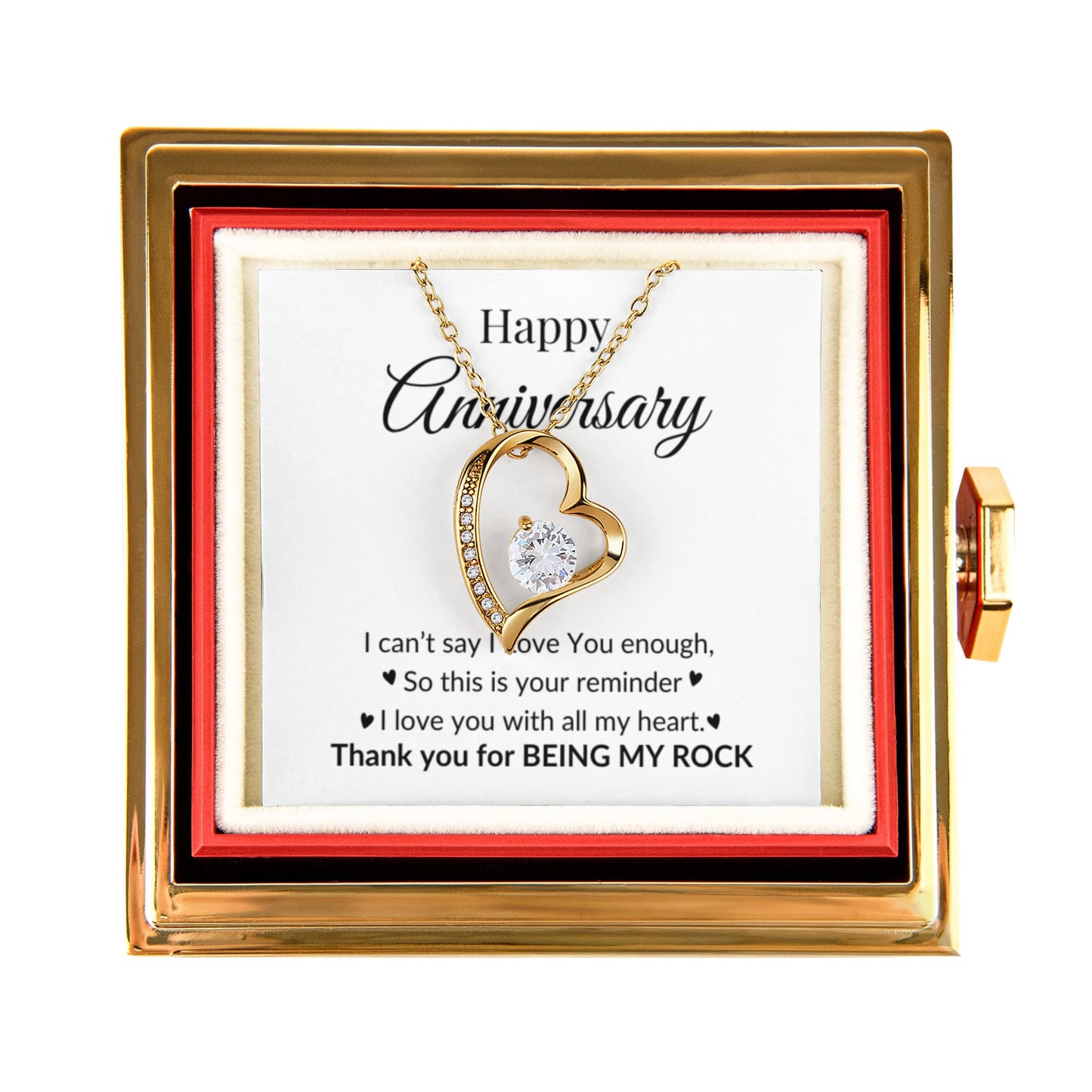 Happy Anniversary — Eternal Rose & Forever Love Necklace Gift Box