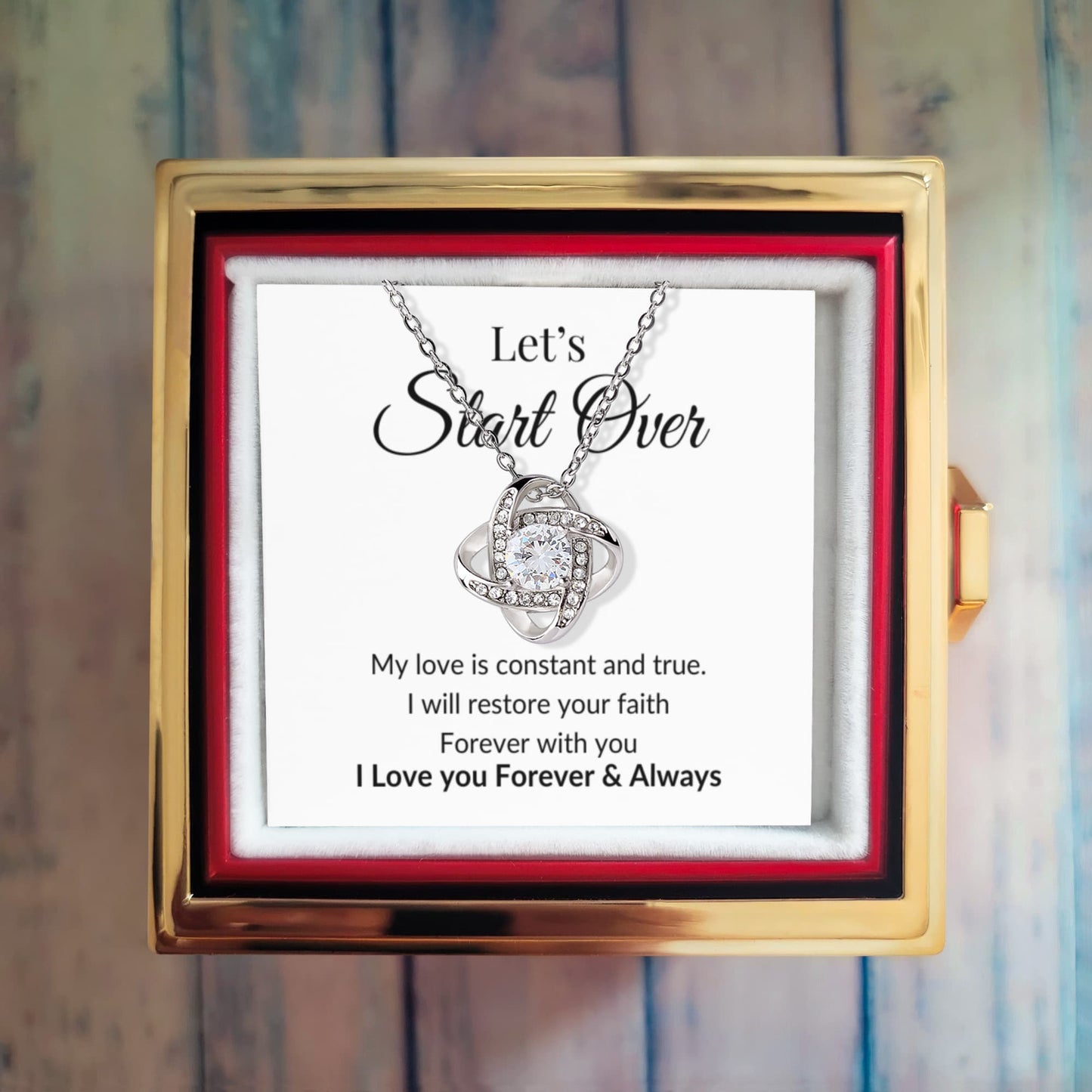 Let's Start Over | My Love is Constant | Love Knot Necklace