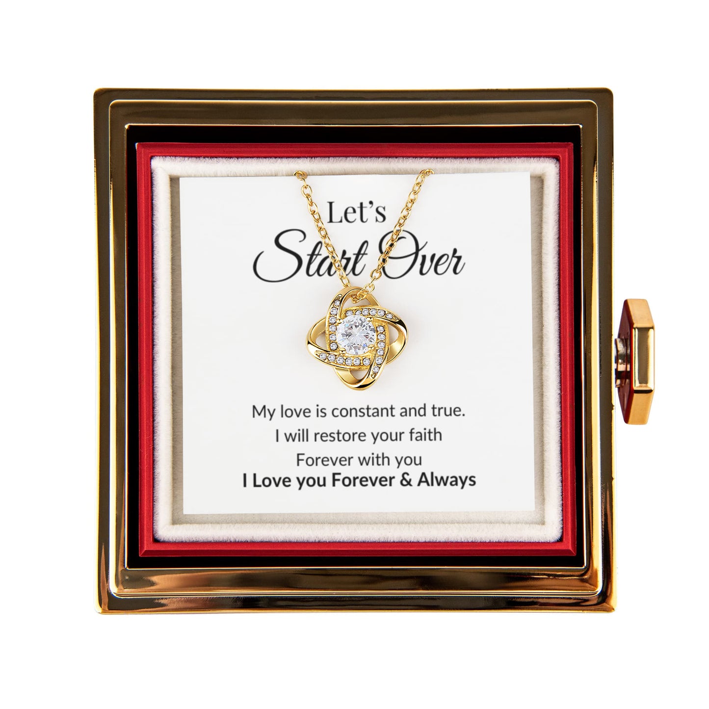 Let's Start Over | My Love is Constant | Love Knot Necklace