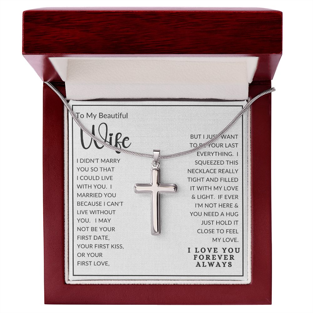 To My Beautiful Wife | Stainless Steel Cross Necklace