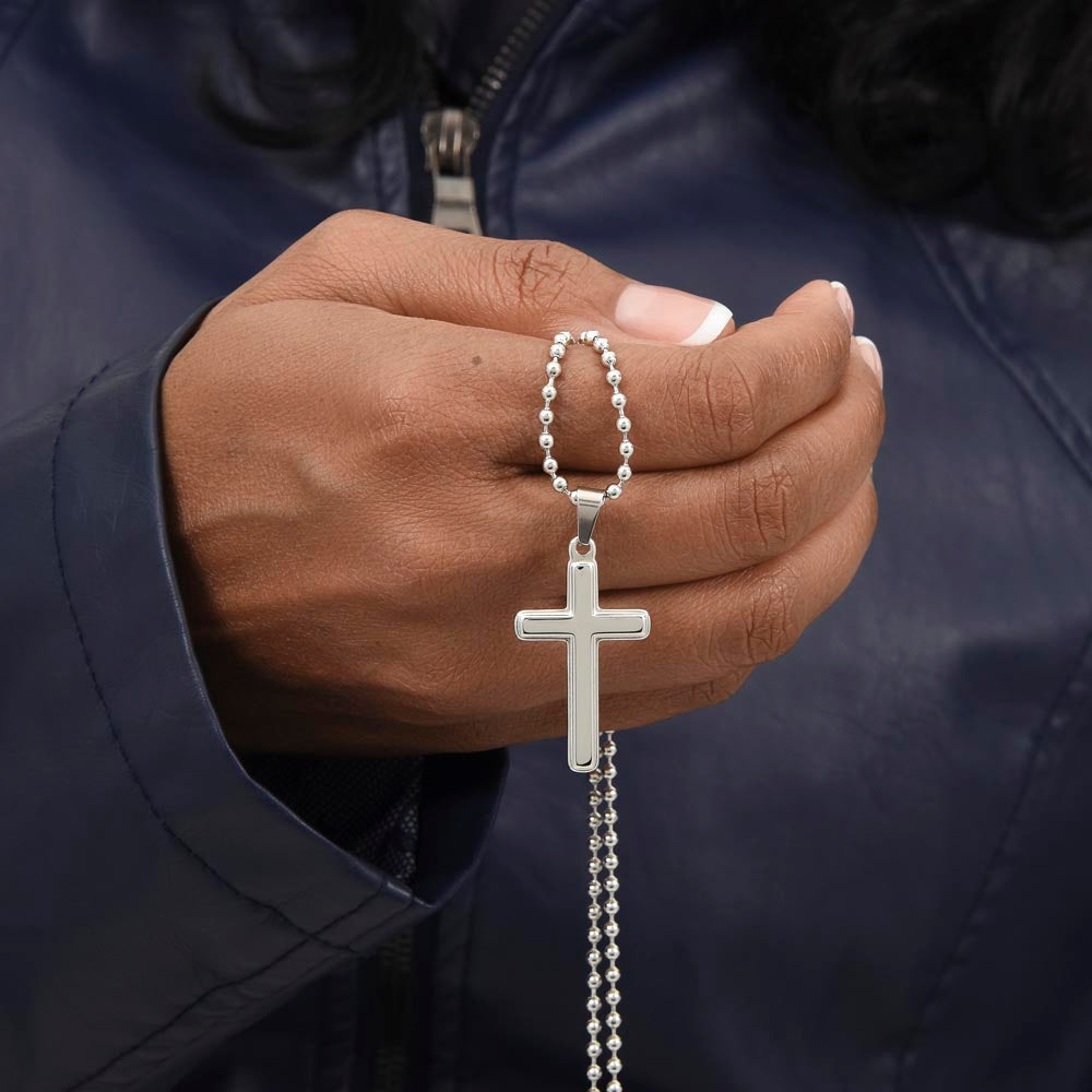 Gift for Son Personalized Cross with Cuban Link Chain