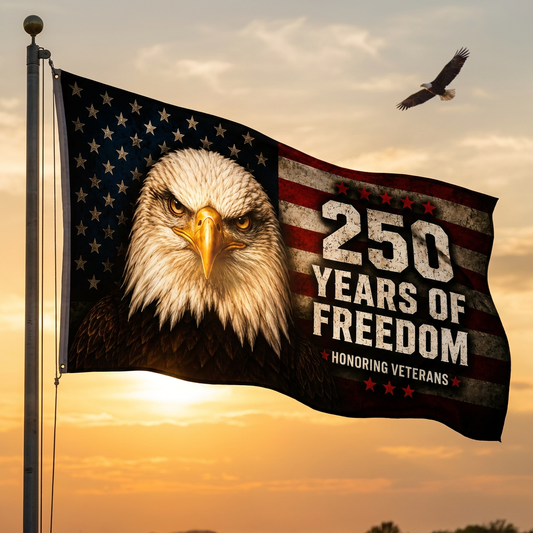 250 Years of Freedom Eagle Veteran Flag