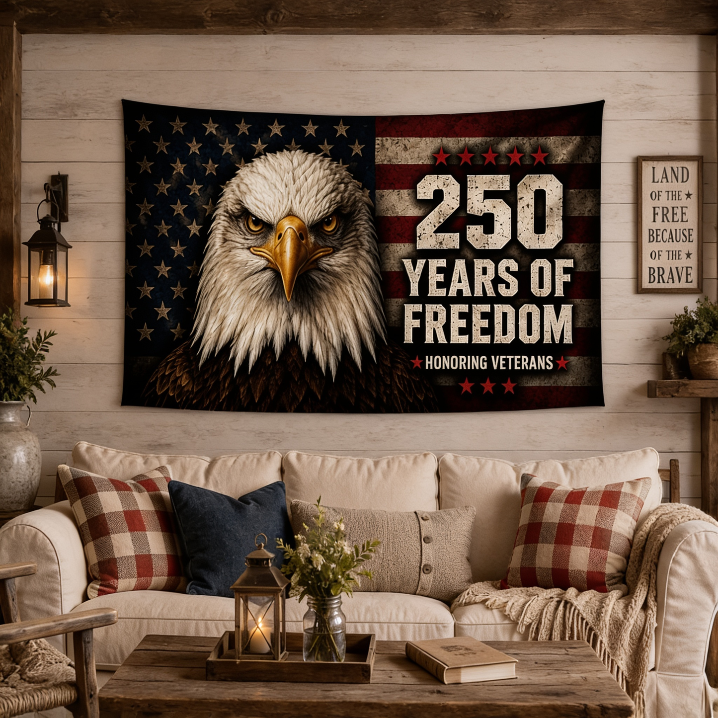 250 Years of Freedom Eagle Veteran Flag