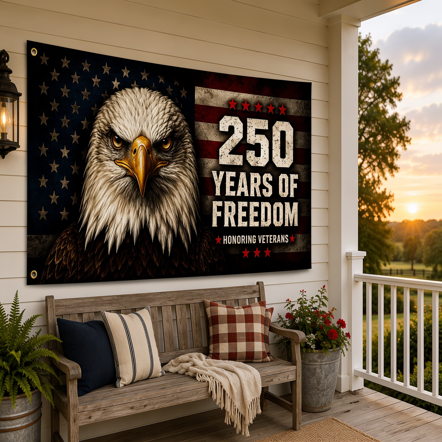 250 Years of Freedom Eagle Veteran Flag