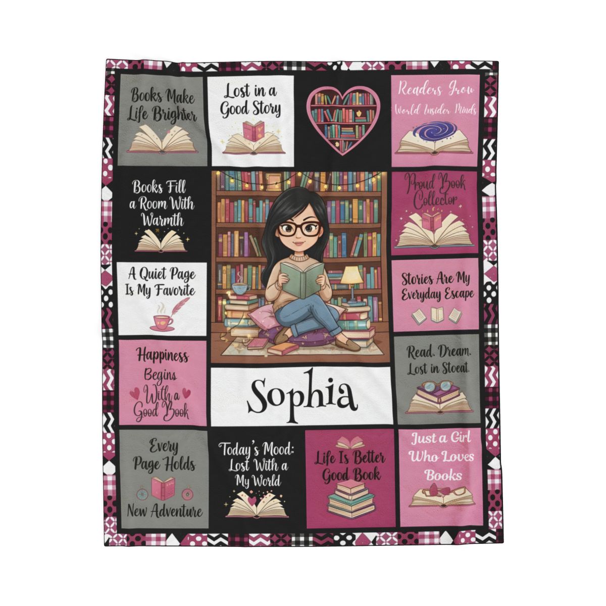 Personalized Book Lover Blanket, Warm Soft Blanket For Women, Just A Girl Who Loves Books,