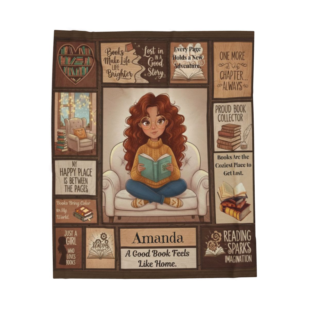 Personalized Book Lover Blanket, Just A Girl Who Loves Books, Gift for Her