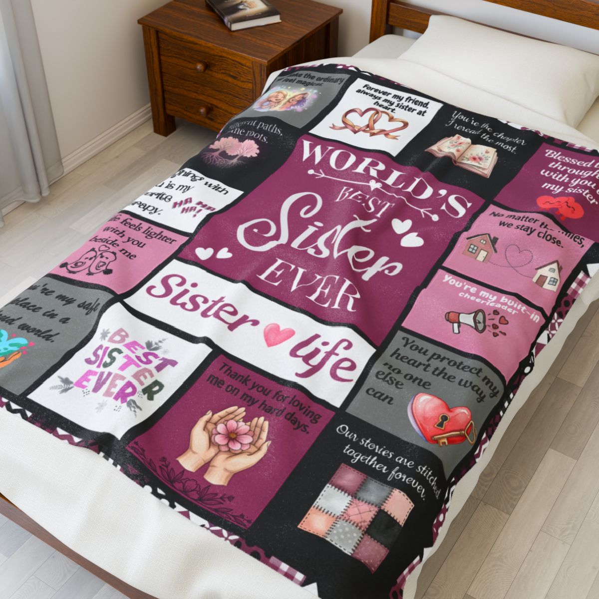 Sister Tribute Blanket, Sentimental Gift for Sister, World's Best Sister Blanket