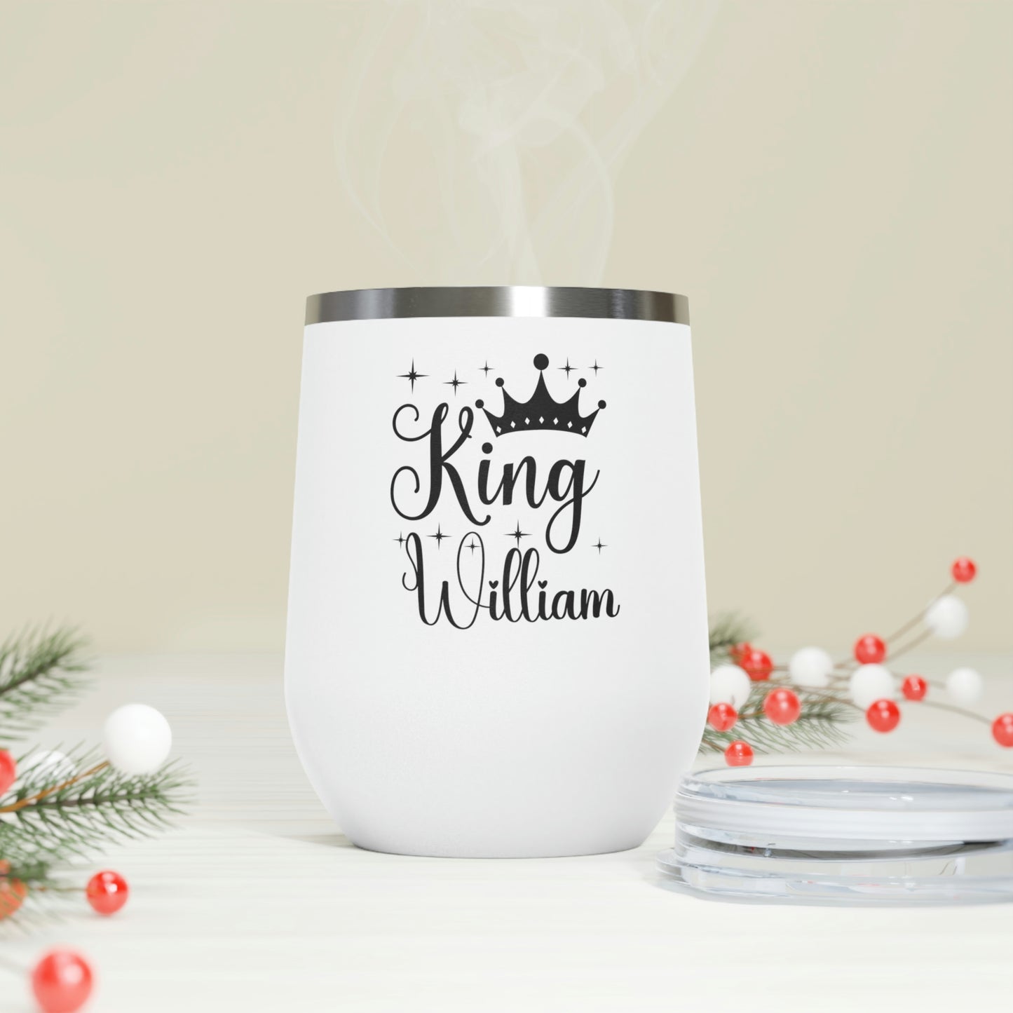 Personalized Name King 12oz Insulated Wine Tumbler