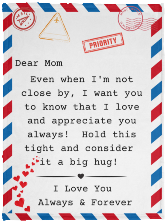 Dear Mom | Mail Cozy Plush Fleece Blanket - 30x40
