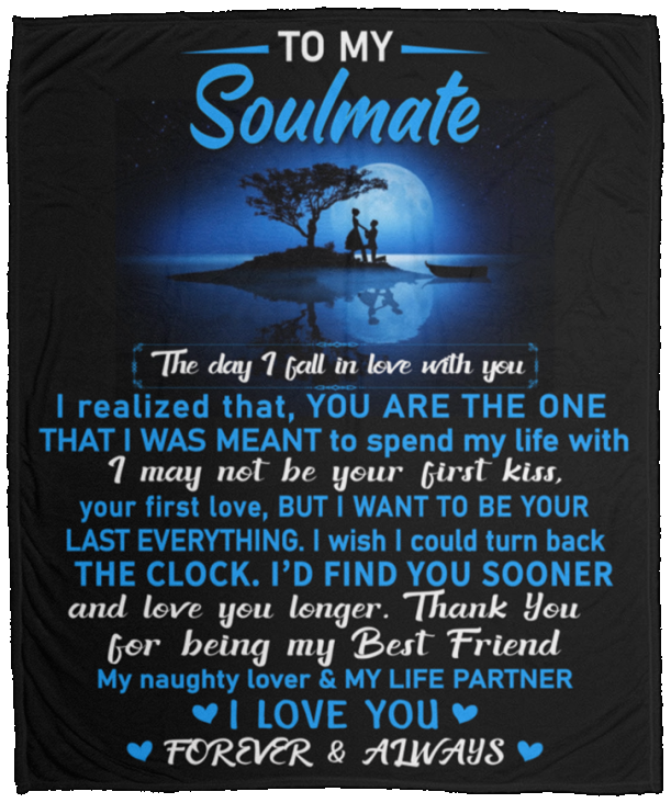 TO MY SOULMATE Cozy Plush Fleece Blanket - 50x60