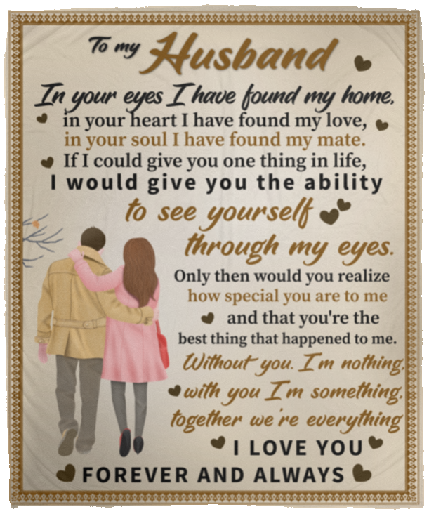 TO MY HUSBAND Cozy Plush Fleece Blanket - 50x60