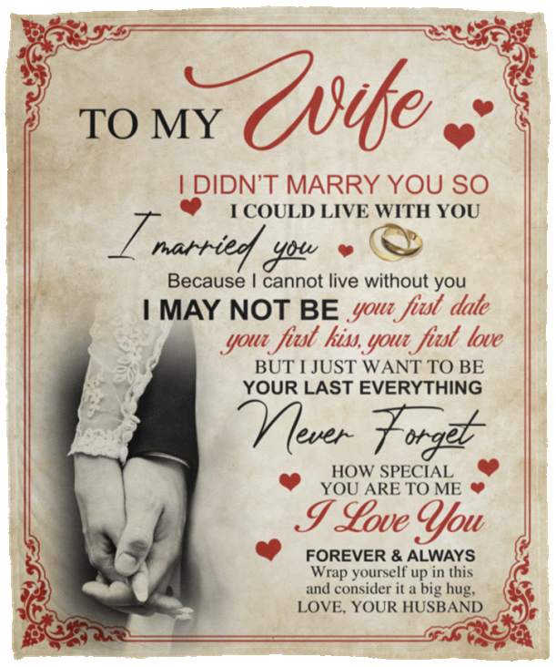 TO MY WIFE | NEVER FORGET | Cozy Plush Fleece Blanket - 50x60 Gift for wife, Anniversary gift, Birthday gift, Wife gift ideas