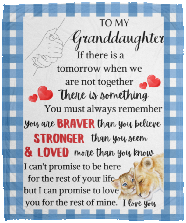To My Granddaughter | Cozy Plush Fleece Blanket - 50x60 | Birthday gift, Gift from Grandma, Gift from grandpa, graduation gift