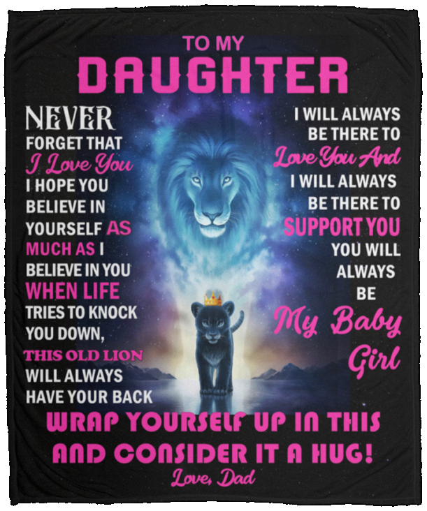 TO MY DAUGHTER Cozy Plush Fleece Blanket - 50x60 | Gift from Dad
