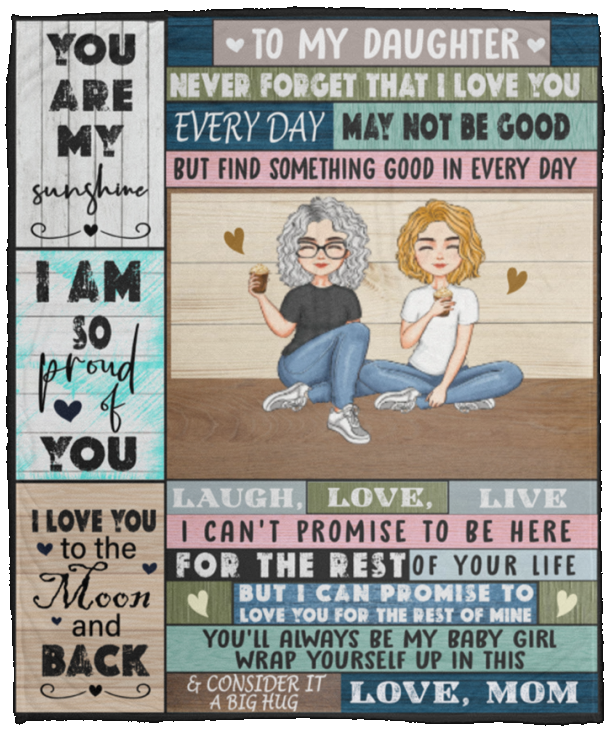 TO MY DAUGHTER Cozy Plush Fleece Blanket - 50x60 | Gift from Mom