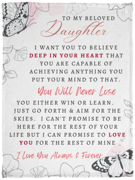 To My Beloved Daughter | Cozy Plush Fleece Blanket - 30x40 | Granddaughter gift To my granddaughter Birthday gift Gift from grandma For granddaughter Granddaughter gifts