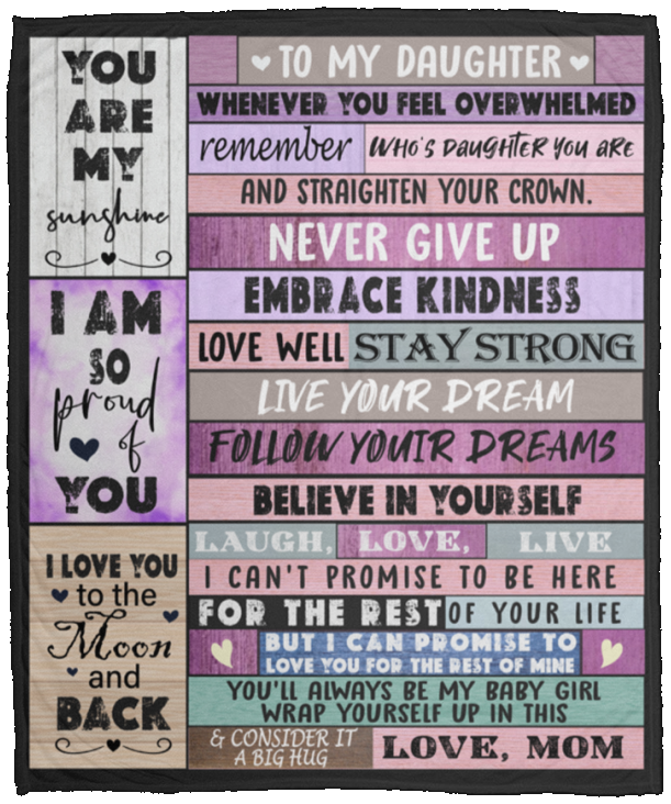 TO MY DAUGHTER Cozy Plush Fleece Blanket - 50x60 | Gift from Mom