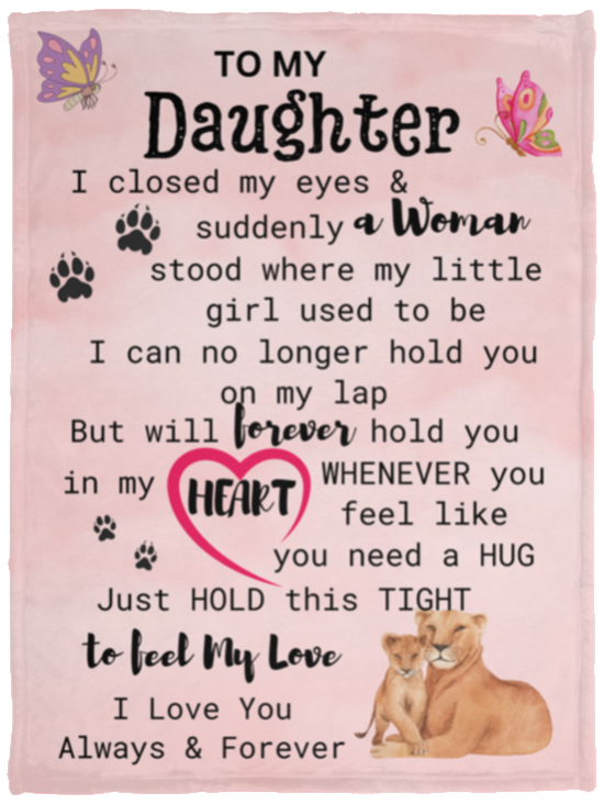 To My Daughter | Lion Cozy Plush Fleece Blanket - 30x40
