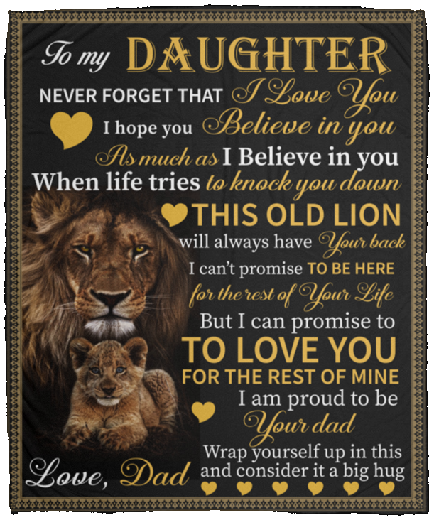 TO MY DAUGHTER LION Cozy Plush Fleece Blanket - 50x60