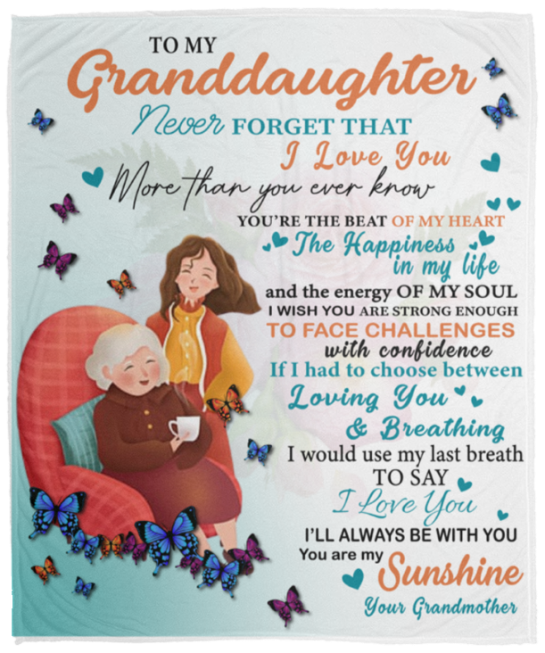 TO MY GRANDDAUGHTER Cozy Plush Fleece Blanket - 50x60 | Granddaughter gift,  Birthday gift, Gift from Grandma, Gift from Grandpa, Granddaughter gift,
