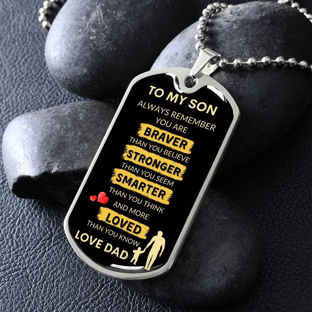 TO MY SON DOG TAG | To Son Gift From Dad, To My Son Dog Tag, Jewelry Gift For Son, Christmas Gift for Son