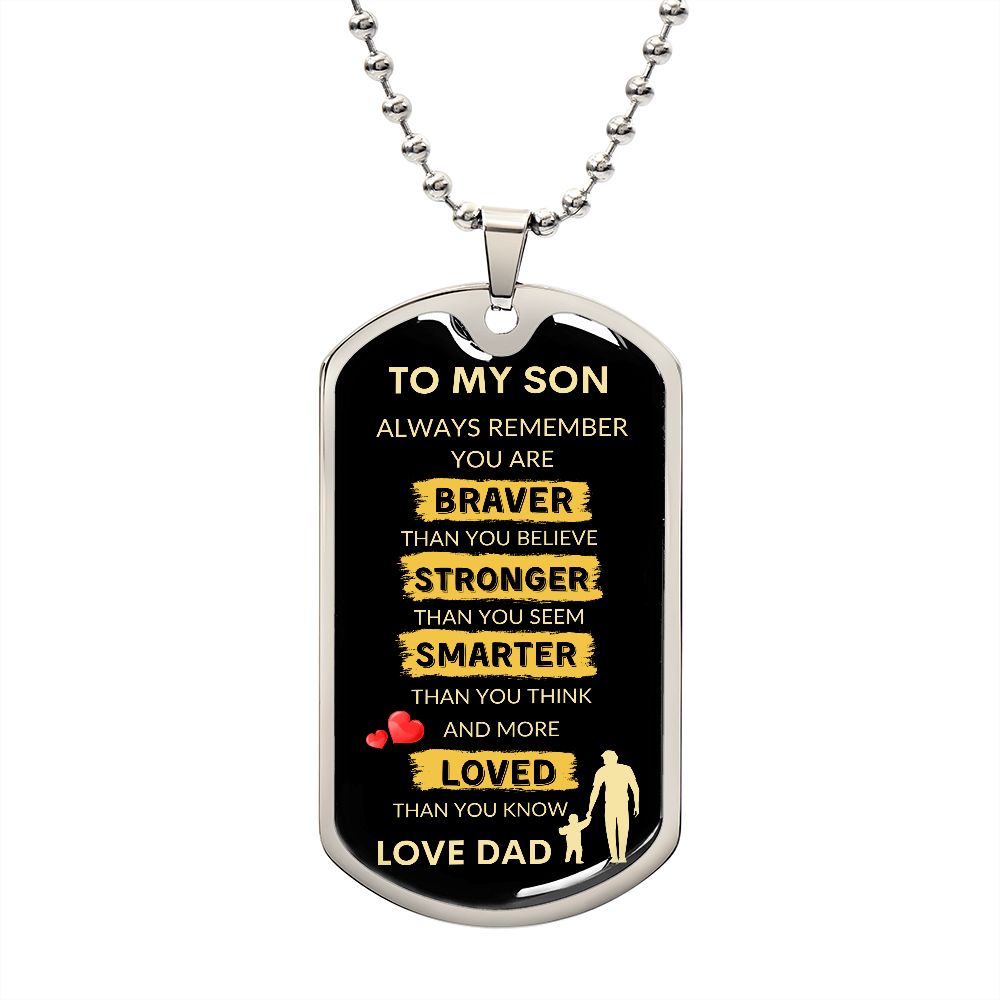 TO MY SON DOG TAG | To Son Gift From Dad, To My Son Dog Tag, Jewelry Gift For Son, Christmas Gift for Son