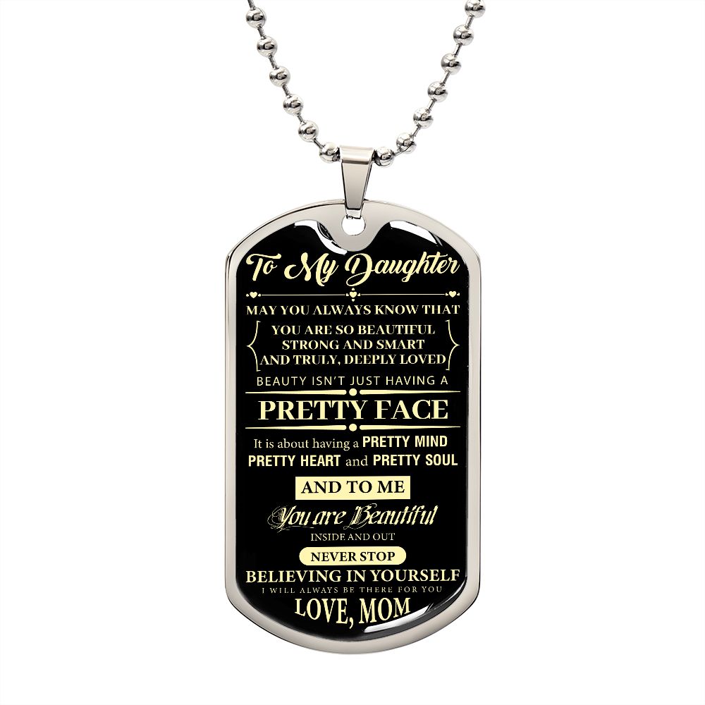 To My Daughter Dog Tag | Daughter Necklace, Gift For Daughter, Daughter Dog Tag, Love Mom