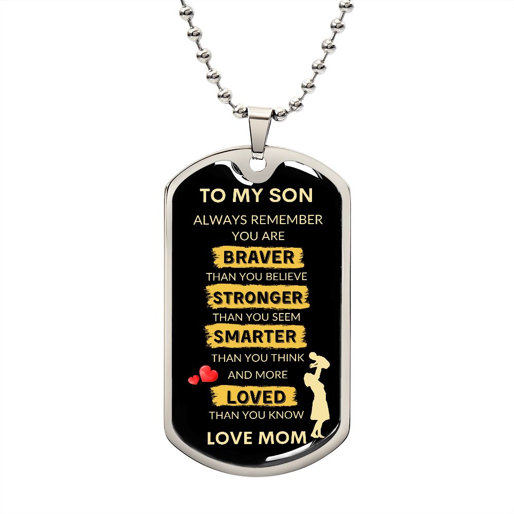 TO MY SON DOG TAG | To Son Gift From Mom, To My Son Dog Tag, Jewelry Gift For Son  Christmas Gift Son