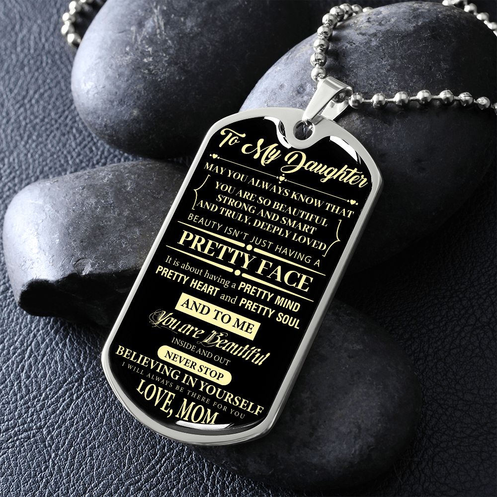 To My Daughter Dog Tag | Daughter Necklace, Gift For Daughter, Daughter Dog Tag, Love Mom