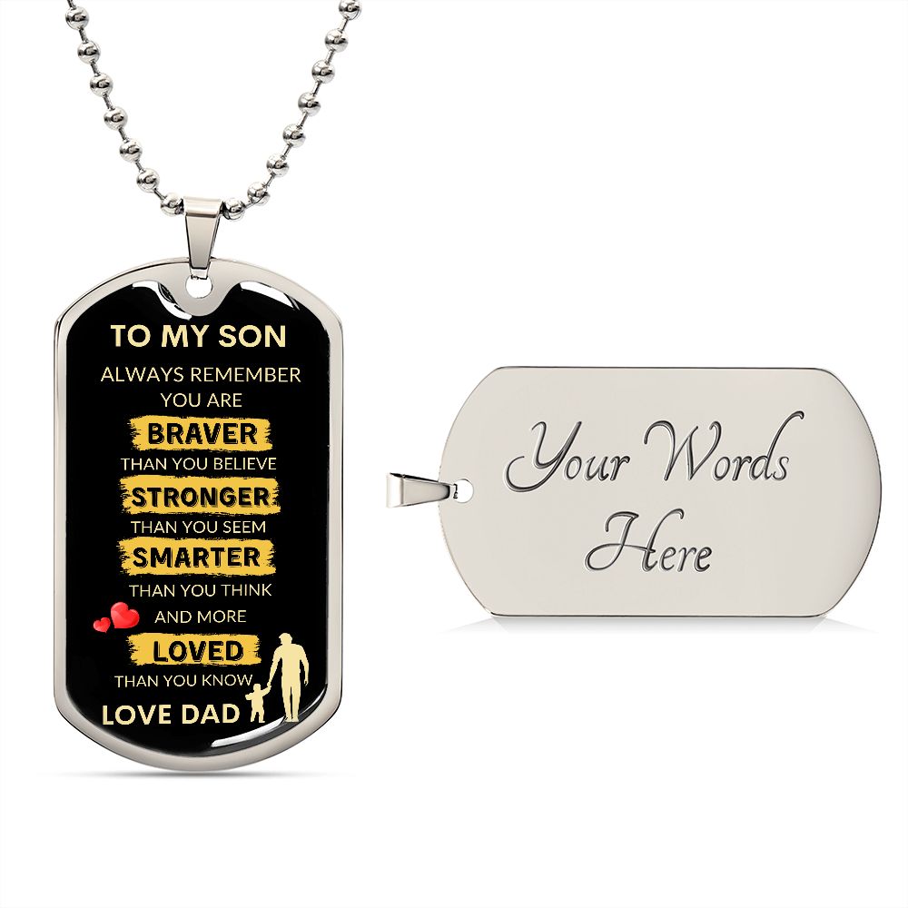 TO MY SON DOG TAG | To Son Gift From Dad, To My Son Dog Tag, Jewelry Gift For Son, Christmas Gift for Son