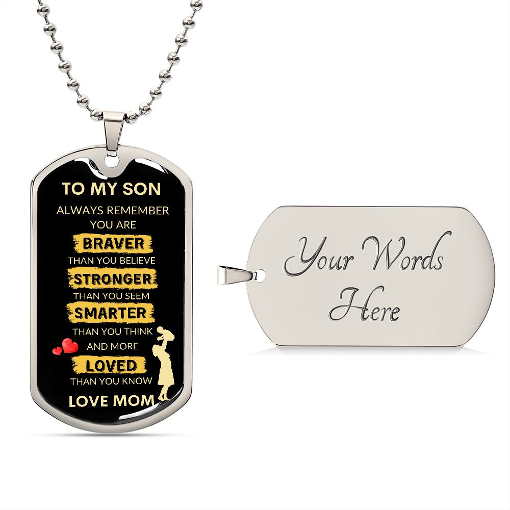 TO MY SON DOG TAG | To Son Gift From Mom, To My Son Dog Tag, Jewelry Gift For Son  Christmas Gift Son