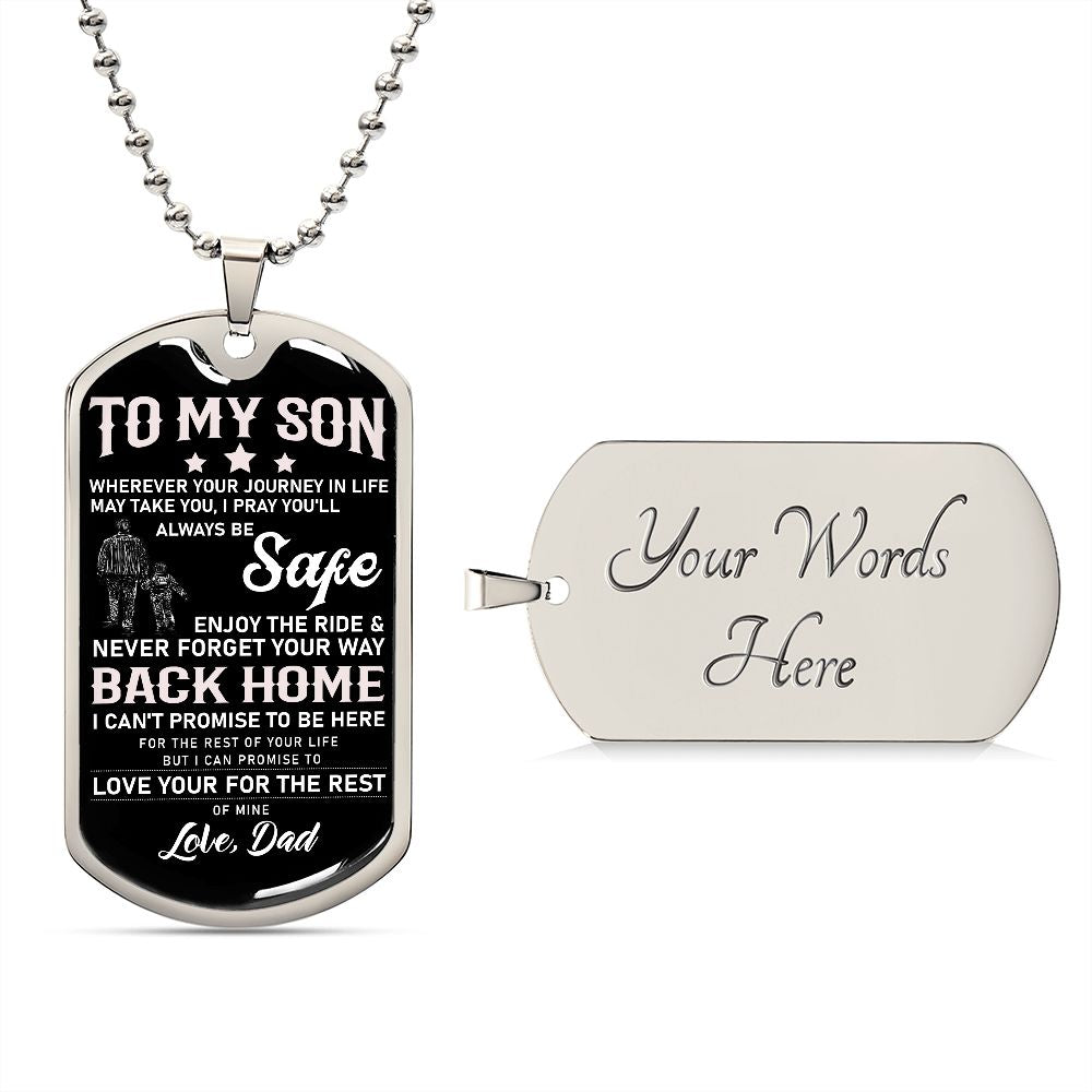 TO MY SON DOG TAG | Gift for son, Son birthday gift, To my son, Dad gift to son
