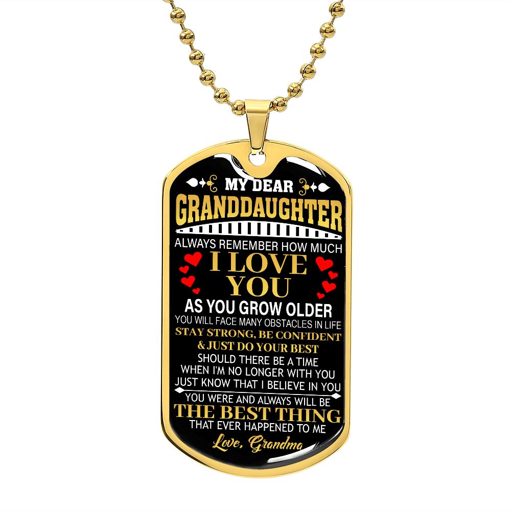 TO MY GRANDDAUGHTER DOG TAG | Granddaughter Gift, To My Granddaughter, Gift From Grandma