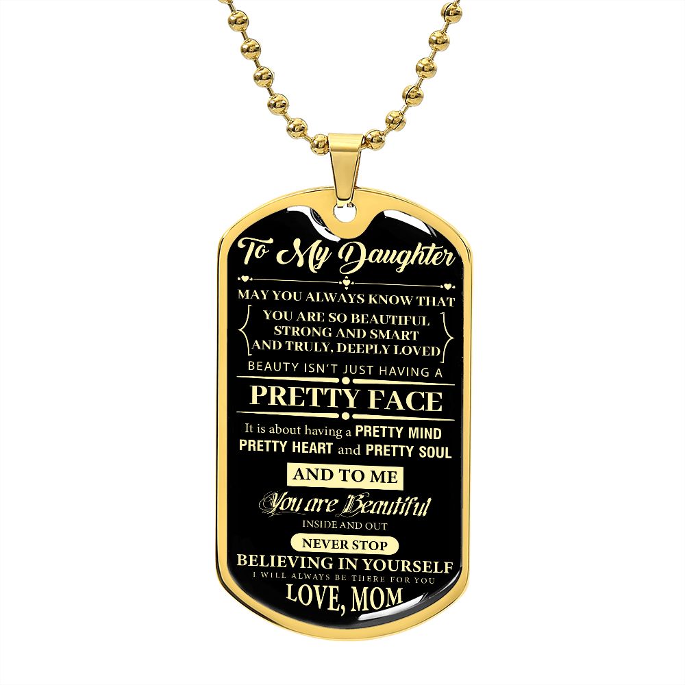 To My Daughter Dog Tag | Daughter Necklace, Gift For Daughter, Daughter Dog Tag, Love Mom