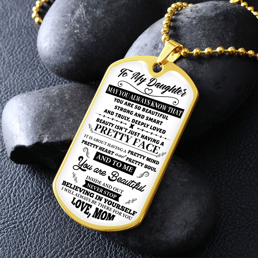 TO MY DAUGHTER DOG TAG | Daughter Necklace, Gift For Daughter, Daughter Dog Tag, Love Mom