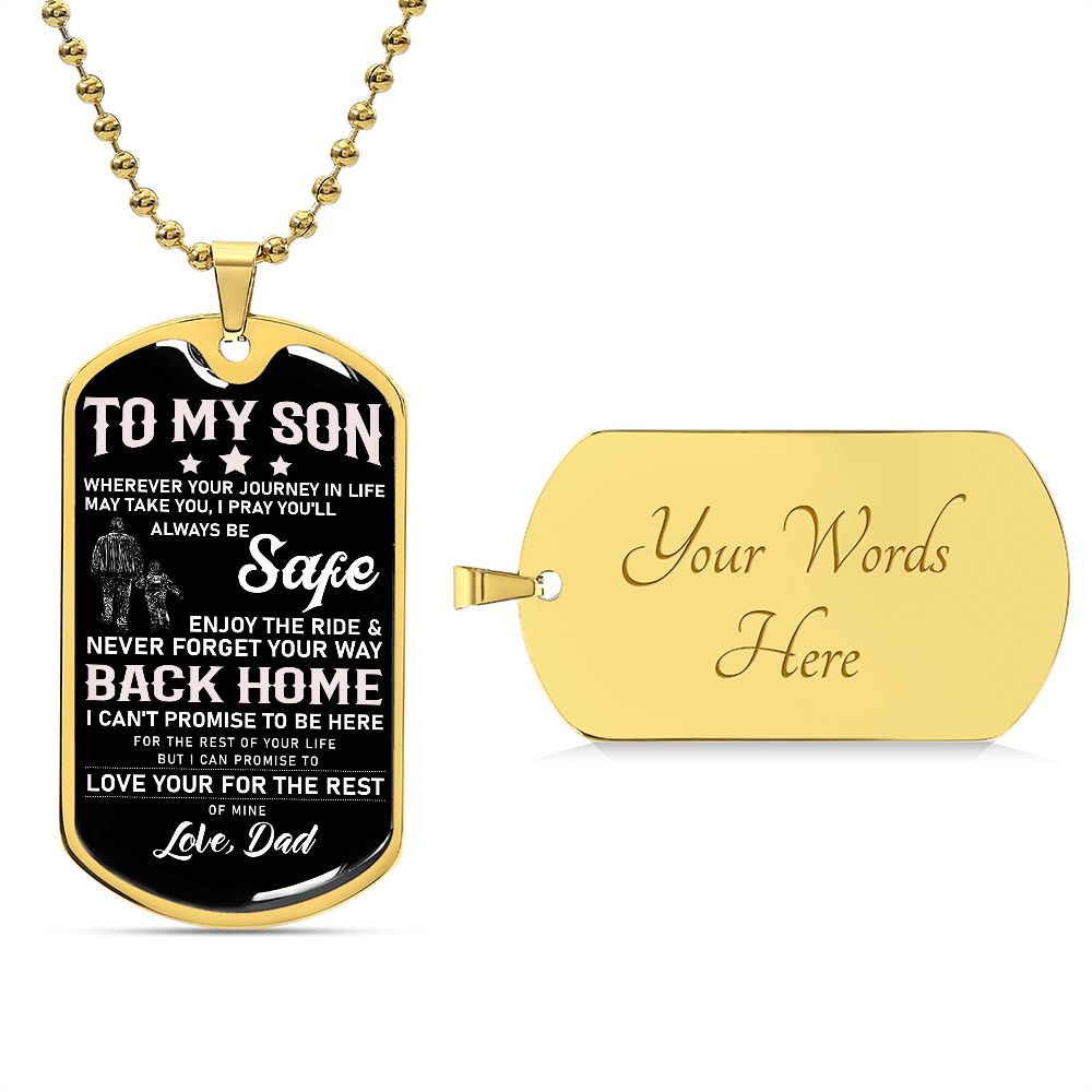 TO MY SON DOG TAG | Gift for son, Son birthday gift, To my son, Dad gift to son