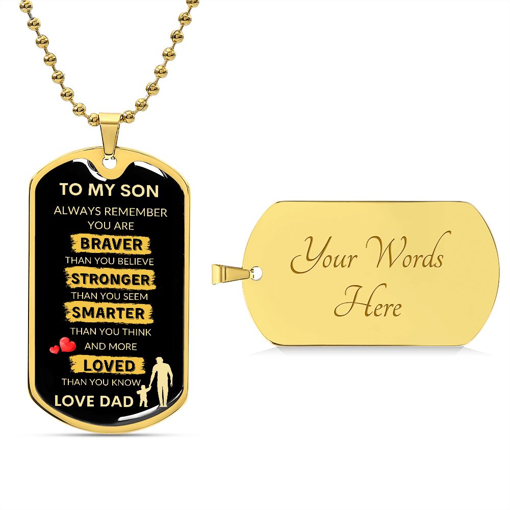 TO MY SON DOG TAG | To Son Gift From Dad, To My Son Dog Tag, Jewelry Gift For Son, Christmas Gift for Son