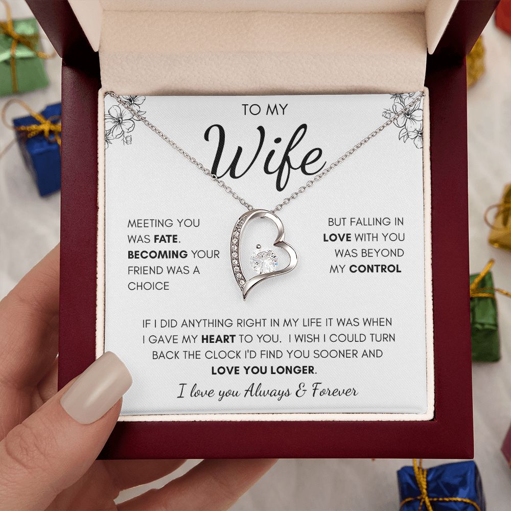 To My Wife | Forever Love Necklace | I Gave My Heart To You