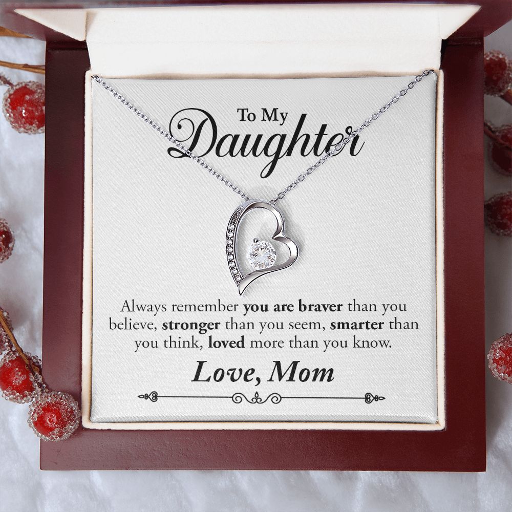 My Daughter | Braver Stronger Smarter - Forever Love Necklace | Gift from Mom