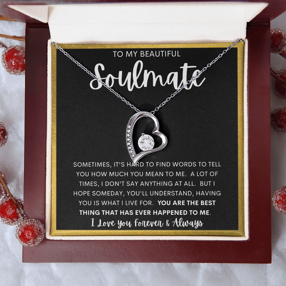 TO MY BEAUTIFUL SOULMATE | Forever Love Necklace | Gift from husband, Gift for soulmate, Anniversary necklace, Gift for Wife, Birthday gift