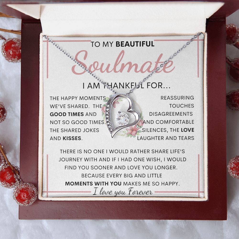 TO MY BEAUTIFUL SOULMATE | Gift for soulmate, Anniversary necklace, Gift for Wife, Birthday gift