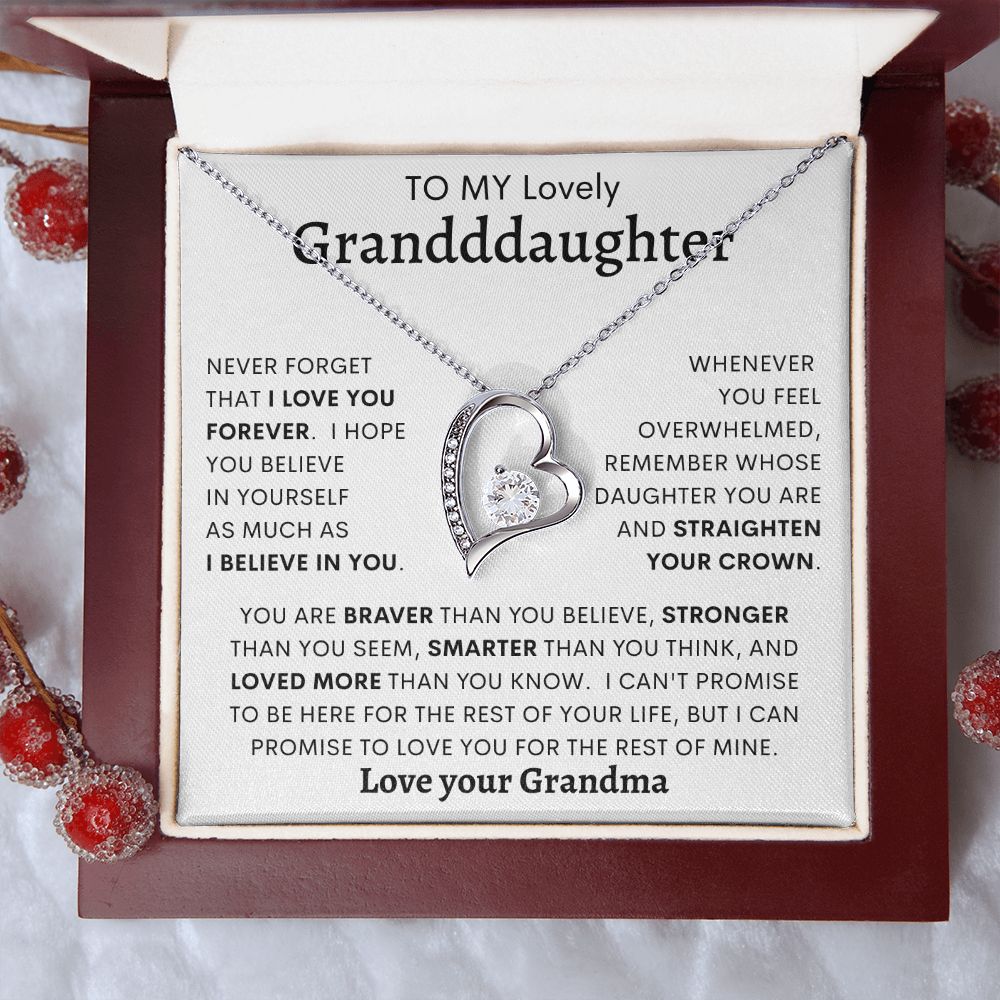 TO MY LOVELY GRANDDAUGHTER | Forever Love Necklace | Granddaughter Gift, To My Granddaughter, Gift From Grandma