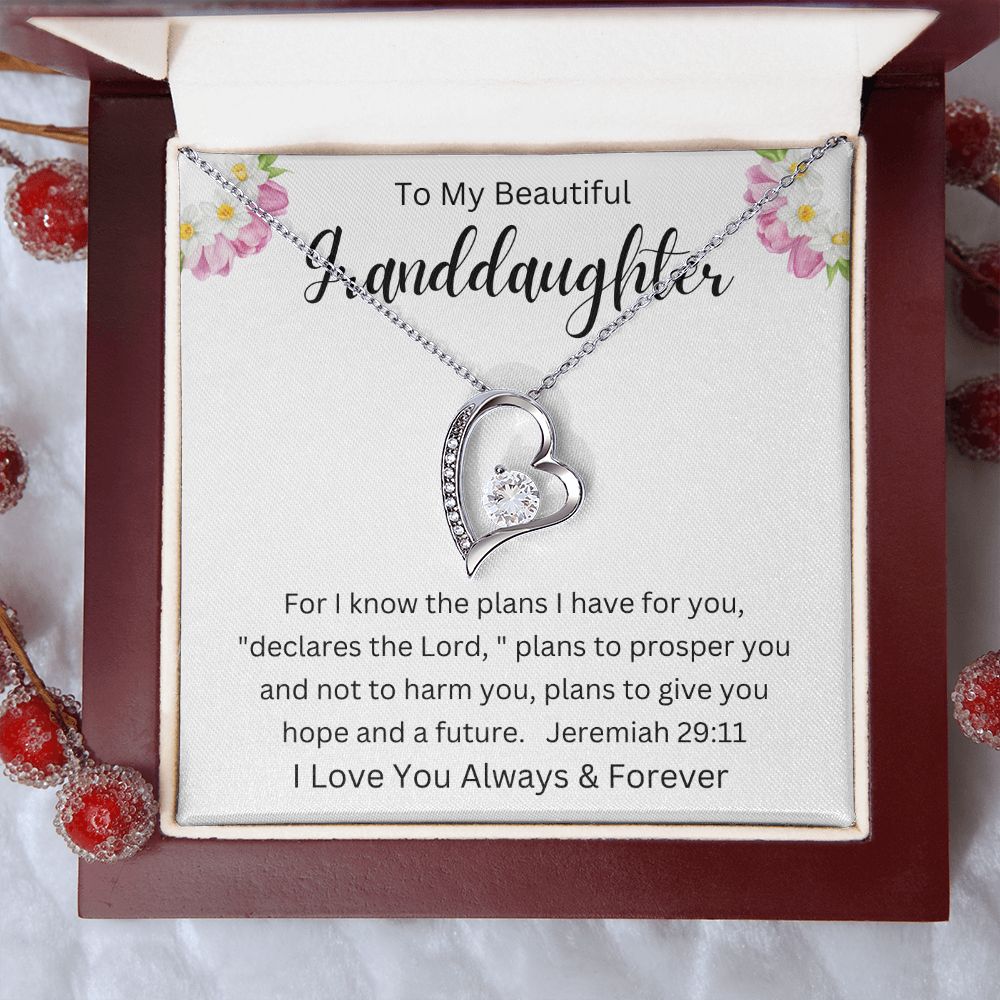To My Granddaughter | Forever Love Necklace | Faith Message Card