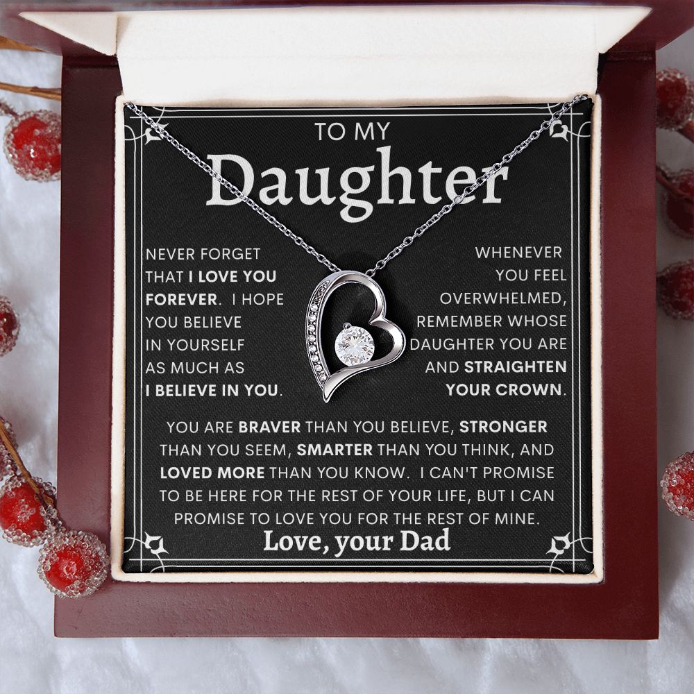 TO MY DAUGHTER FROM DAD | Forever Love Necklace | Daughter Birthday, Gift From Dad, Dad To Daughter Gift, Daughter Father Gift