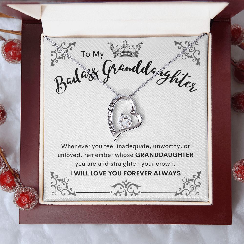 To My Badass Granddaughter | Forever Love Necklace | Remember whose Granddaughter you are