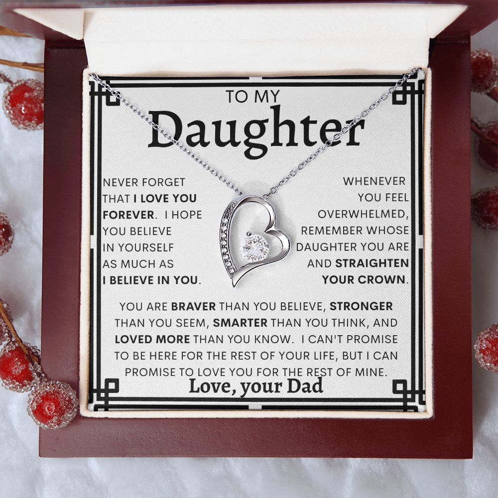 TO MY DAUGHTER FROM DAD | Forever Love Necklace | Daughter Birthday, Gift From Dad, Dad To Daughter Gift, Daughter Father Gift