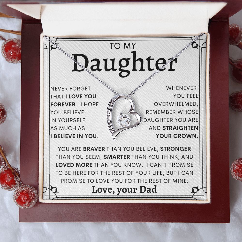 TO MY DAUGHTER FROM DAD | Forever Love Necklace | Daughter Birthday, Gift From Dad, Dad To Daughter Gift, Daughter Father Gift