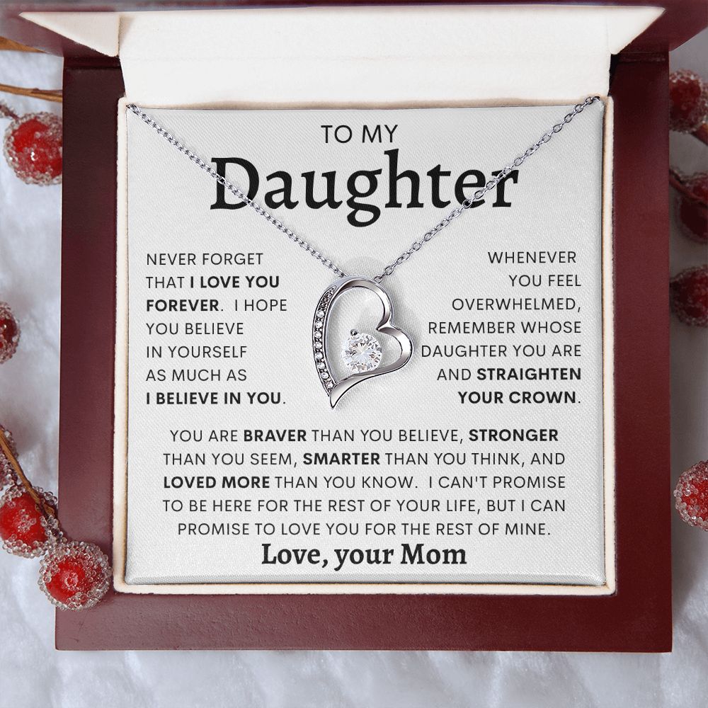 TO MY DAUGHTER FROM MOM | Forever Love Necklace | Daughter Necklace, Birthday Gift, Mother Daughter Gift, Gifts For Daughter, Gift From Mom,