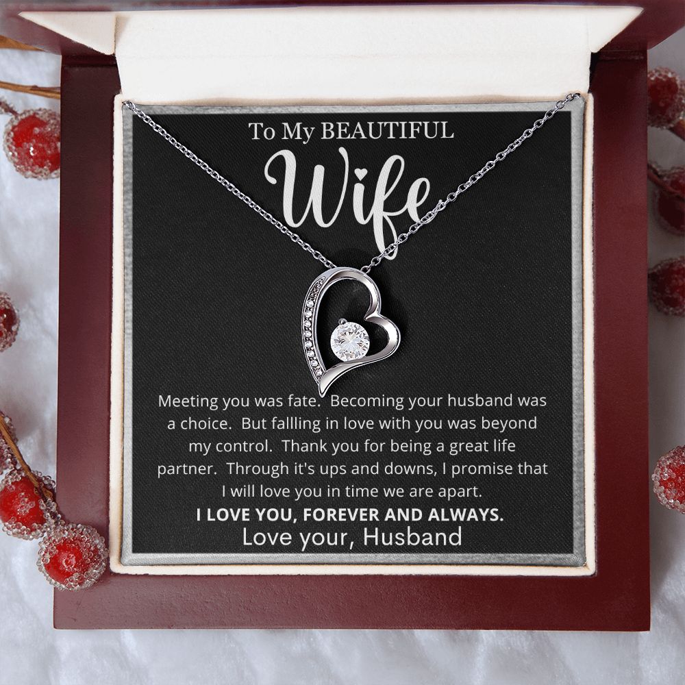To My Beautiful Wife | Forever Love Necklace